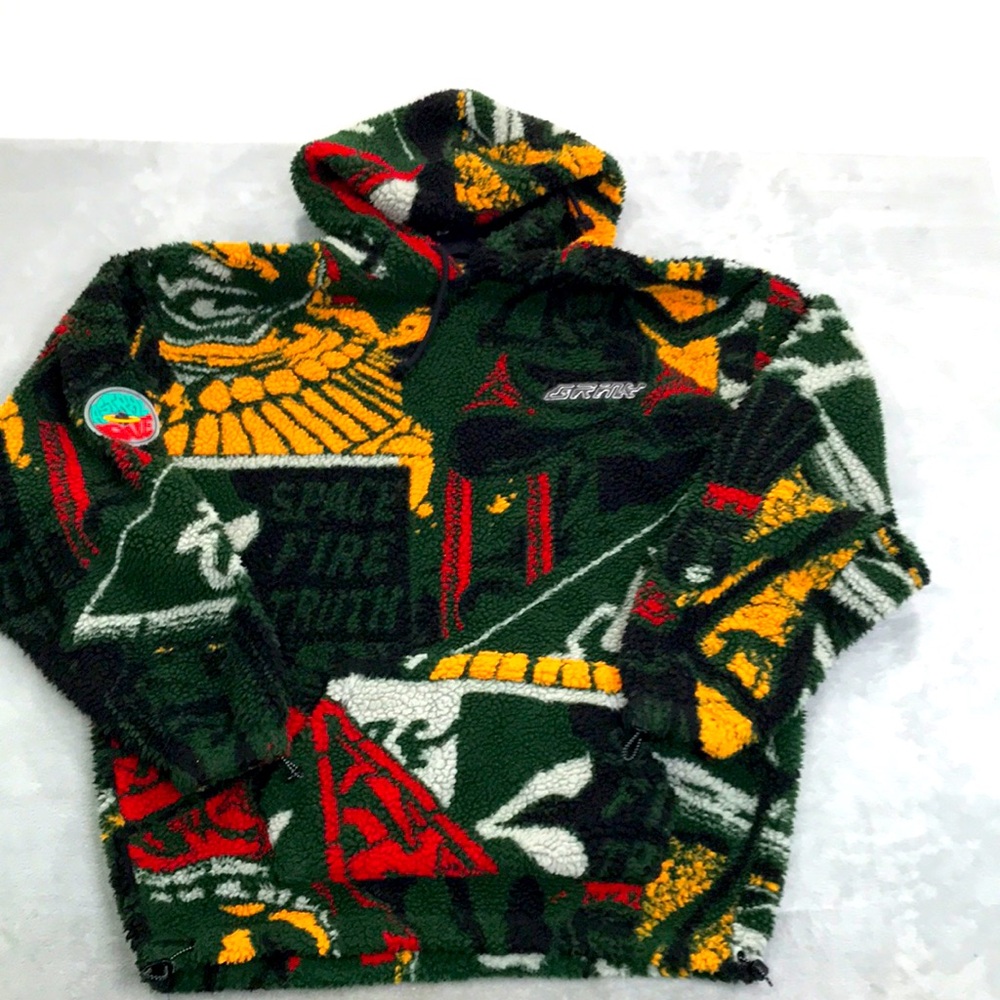 Grimey Space Lady All over Jacquard Sherpa Hoodie Size XL